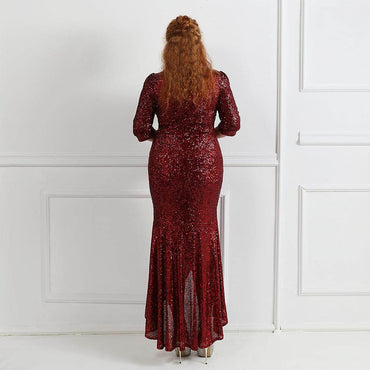 Trumpet-Mermaid High-Low Sequins Evening Dress 647755659545 - COCOMELODY