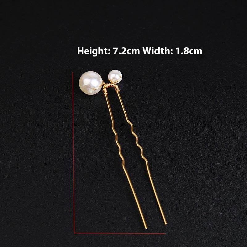 U-shaped Pearl Brida Hairpins 6 piece 684476301257 - COCOMELODY