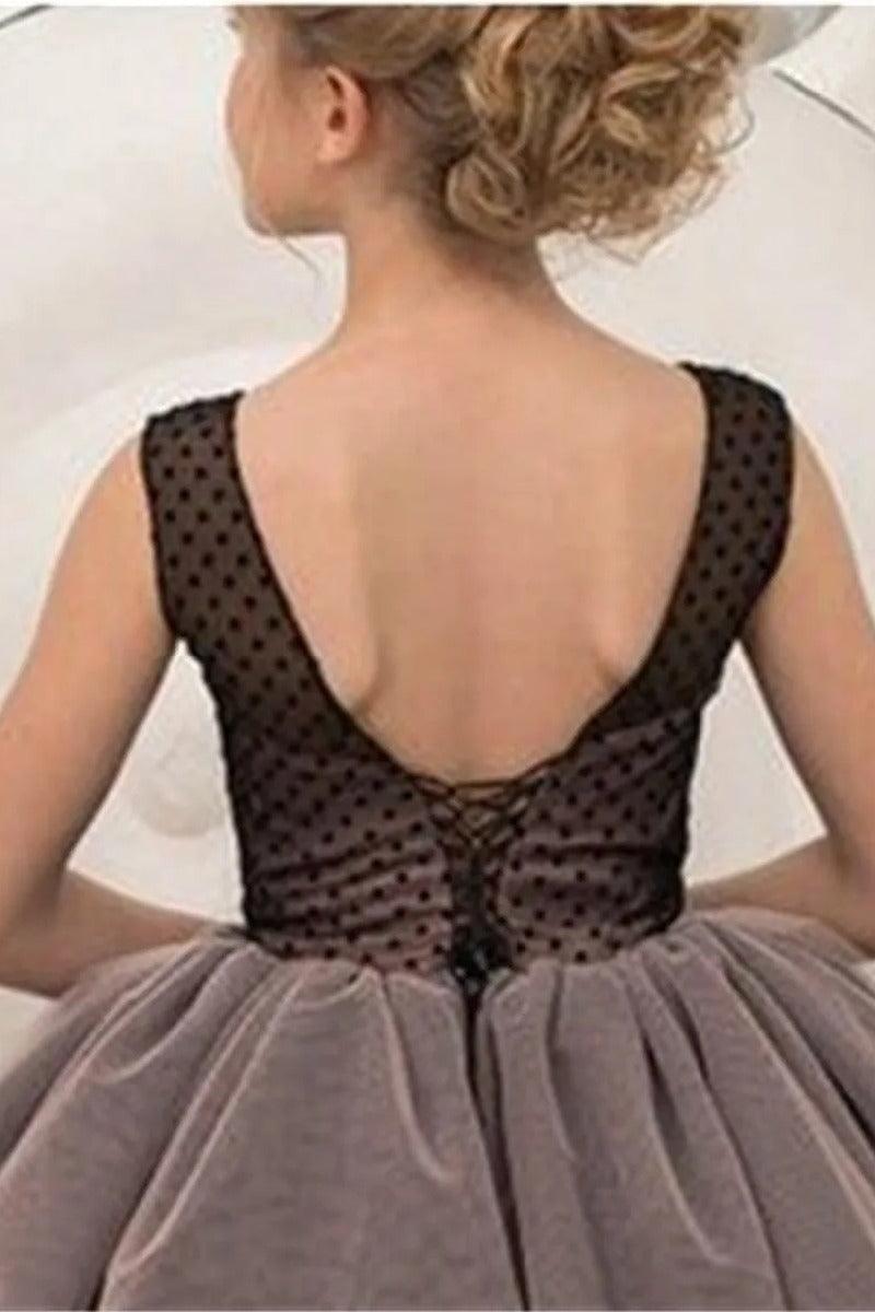 Round Neck Polka Dot Tulle Floor Length Flower Girl Dresses 697737724068 - 7 Days / As Picture / 2 - COCOMELODY