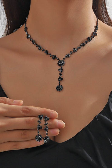 Elegant Rhinestone Wedding Earrings/Necklace Jewelry Sets (Set of 2) 571299893924 - COCOMELODY