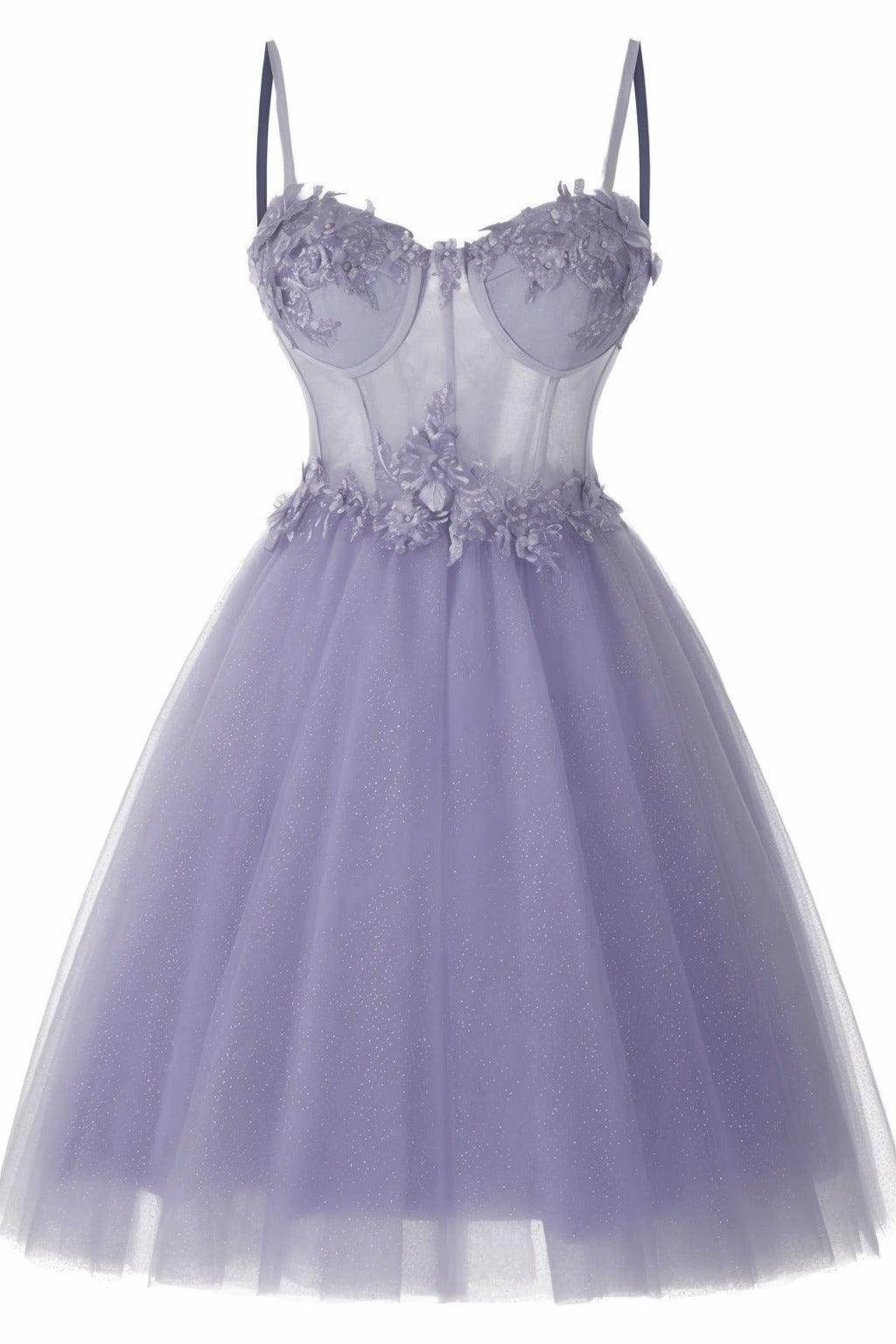 A-Line Short-Mini Tulle Prom Dress CS0400 - COCOMELODY