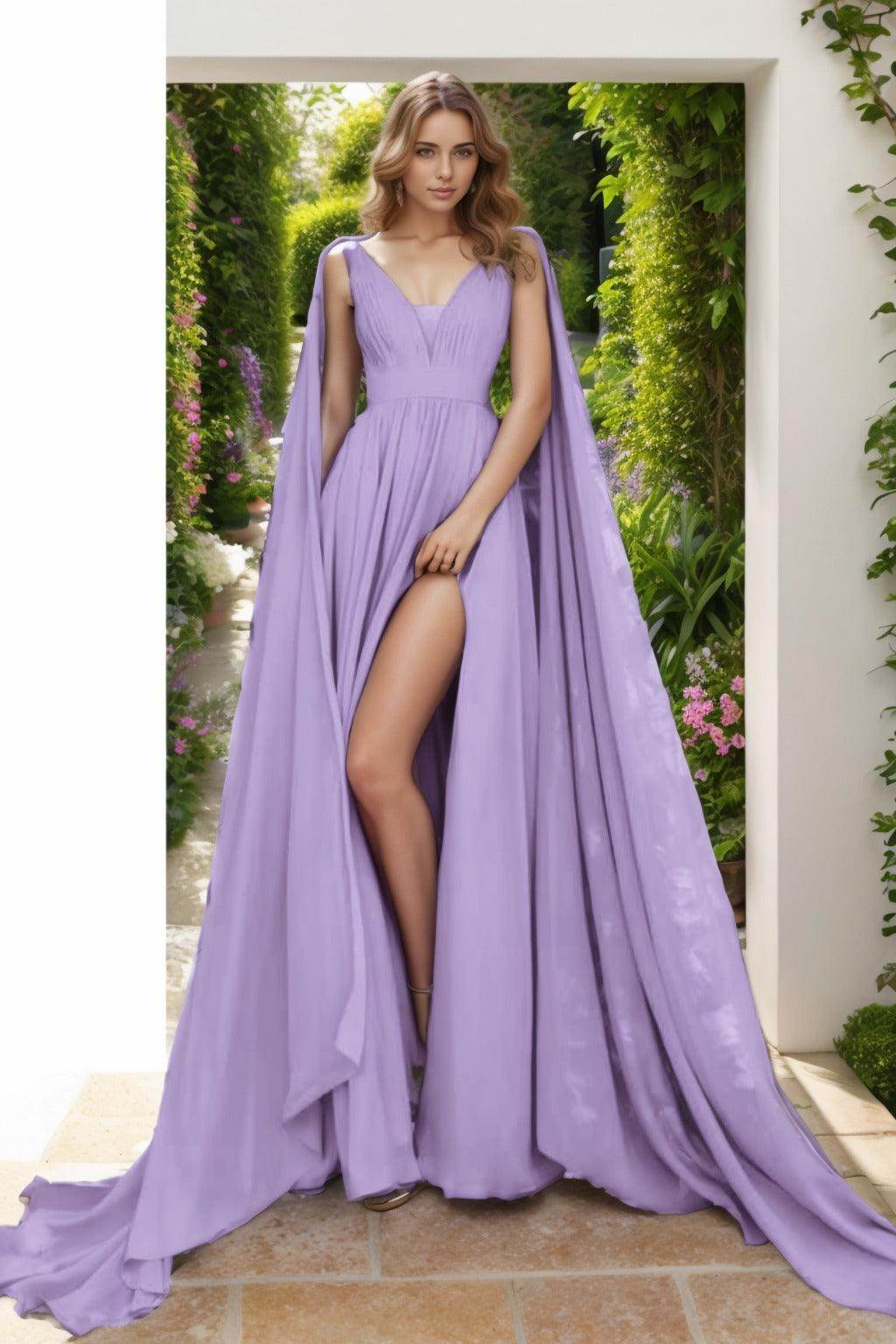 A-Line Floor Length Chiffon Prom Dress CS0454 - COCOMELODY