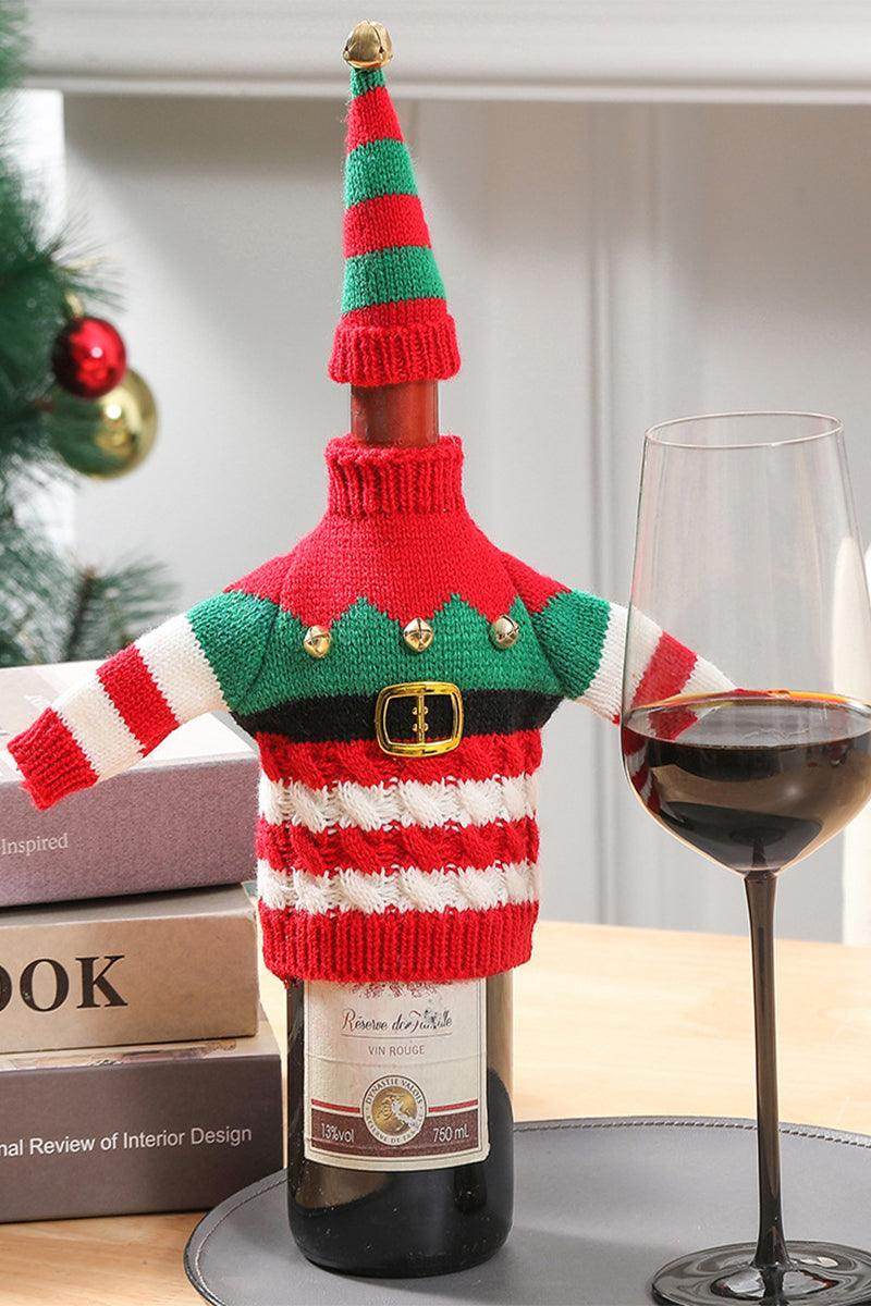 Christmas decorations wine knit bottle set holiday scene layout 768517703785 - COCOMELODY