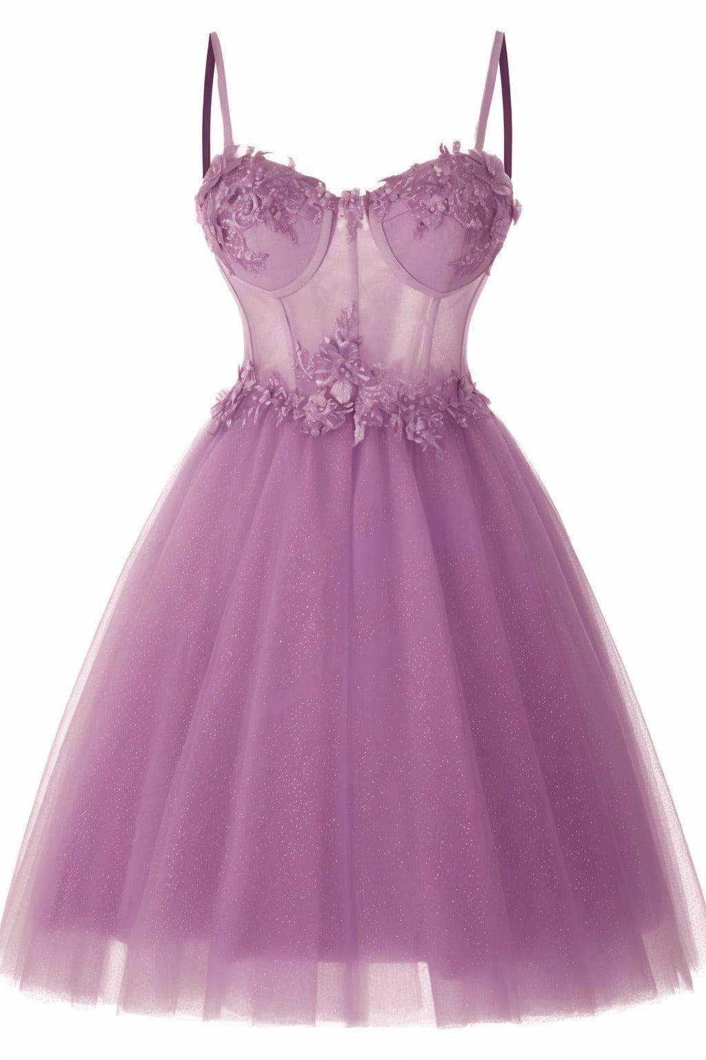 A-Line Short-Mini Tulle Prom Dress CS0400 - COCOMELODY