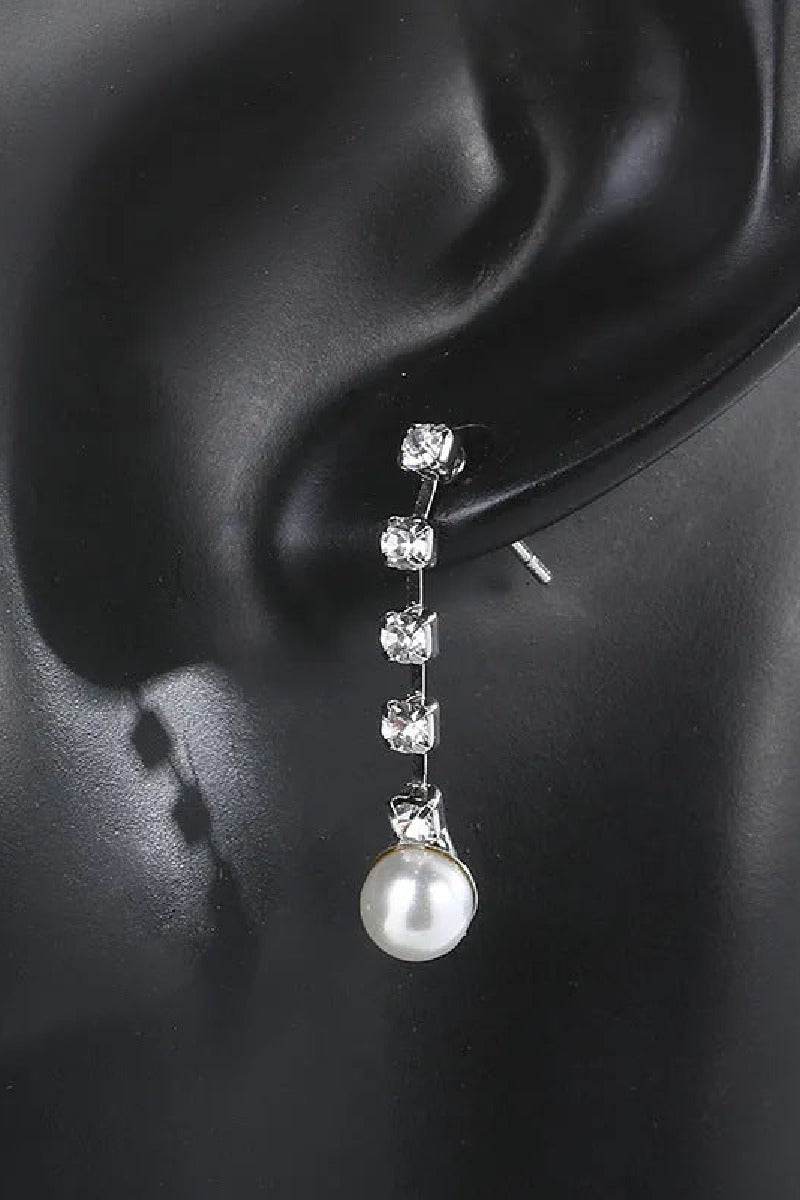 Classic Pearl/Zircon Wedding Earrings/Necklace Jewelry Sets (Set of 2) 617939321130 - COCOMELODY
