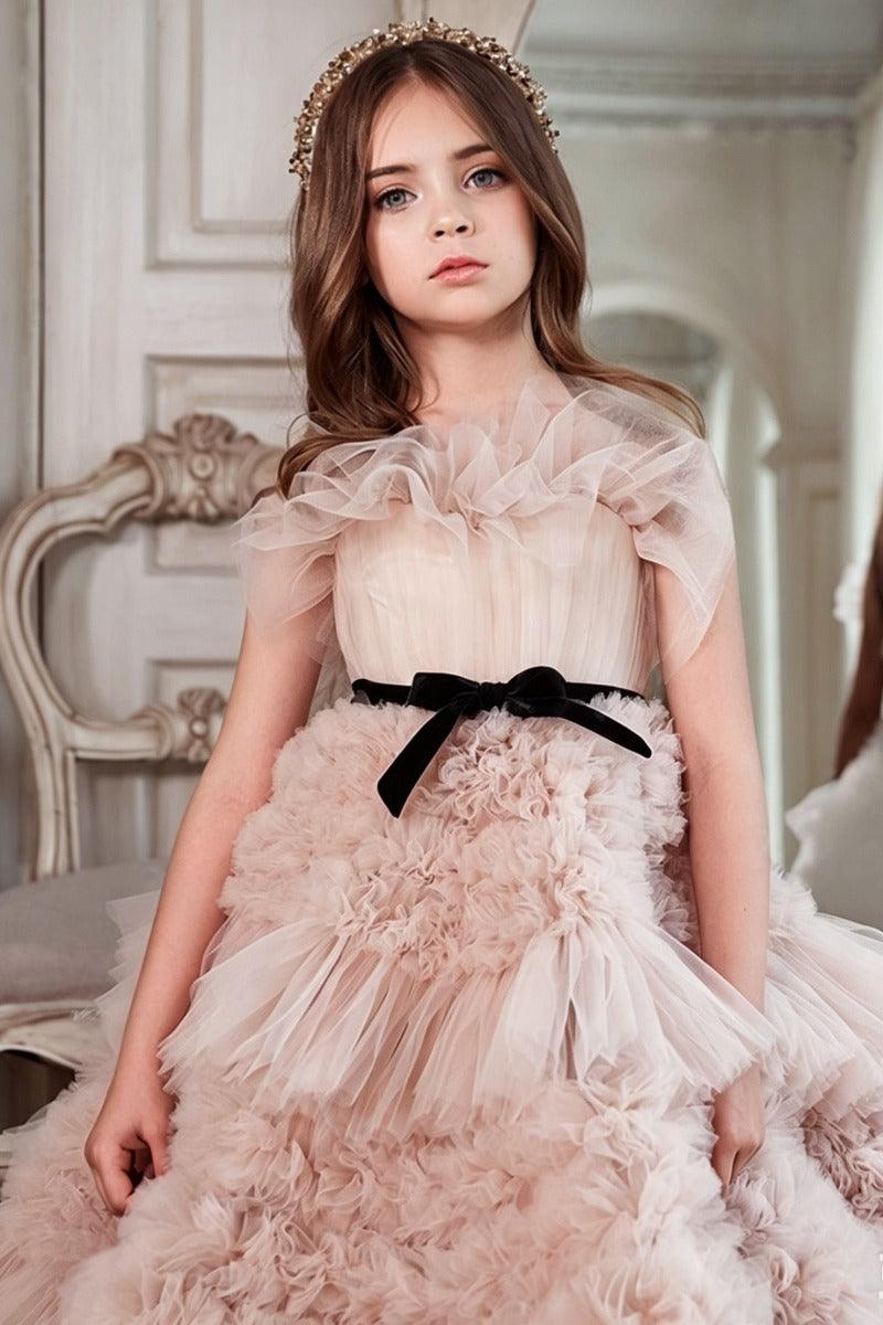 Ball Gown Layered Ruffle Tulle Floor Length Flower Girl Dresses 684633823219 - 10 Days / As Picture / 2 - COCOMELODY