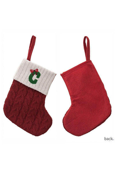 Christmas decorations Red knitted alphabet Embroidery Christmas socks Colorful DIY name gift socks 831001958177 - COCOMELODY