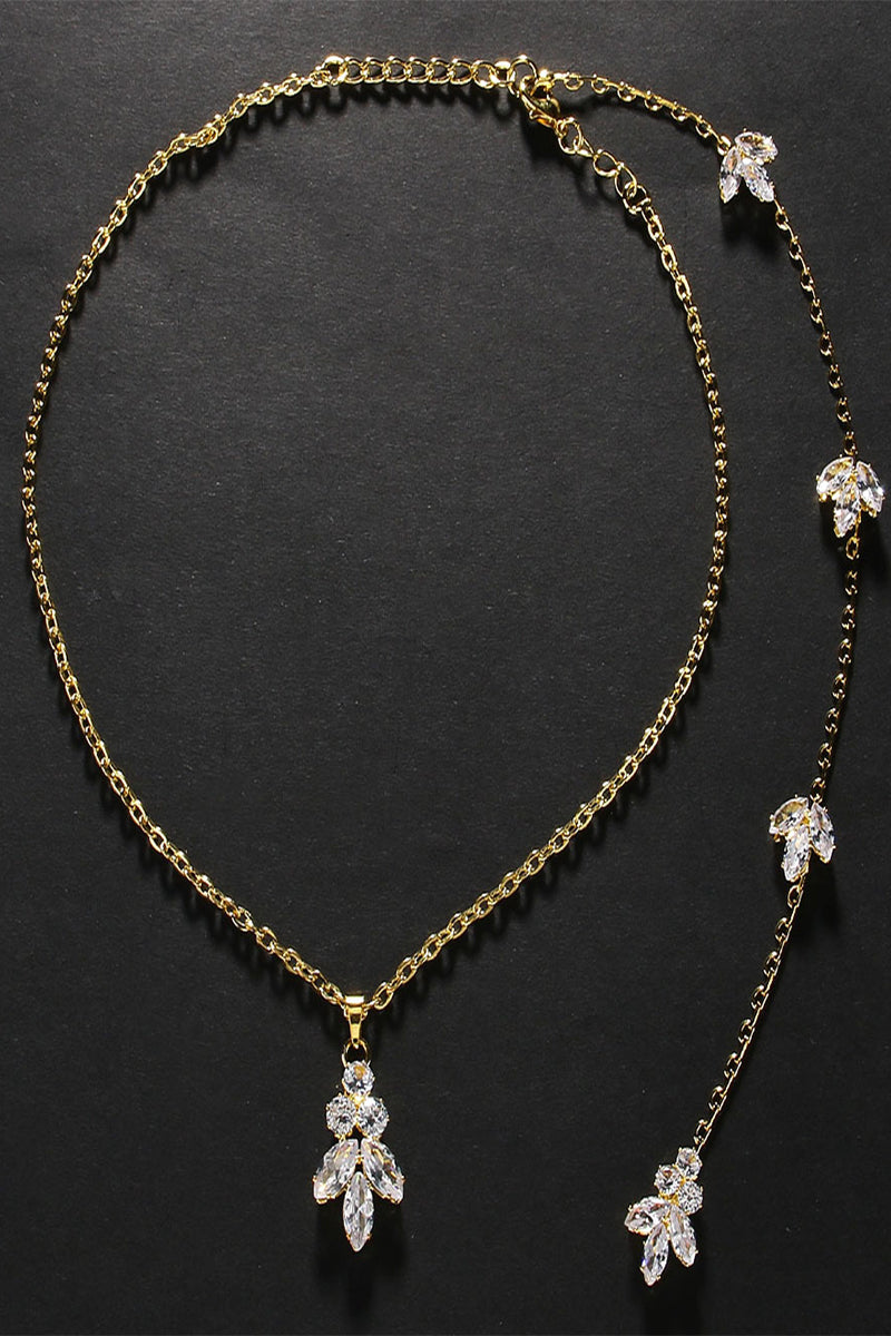 Elegant Rhinestone Back Necklaces 674272097461