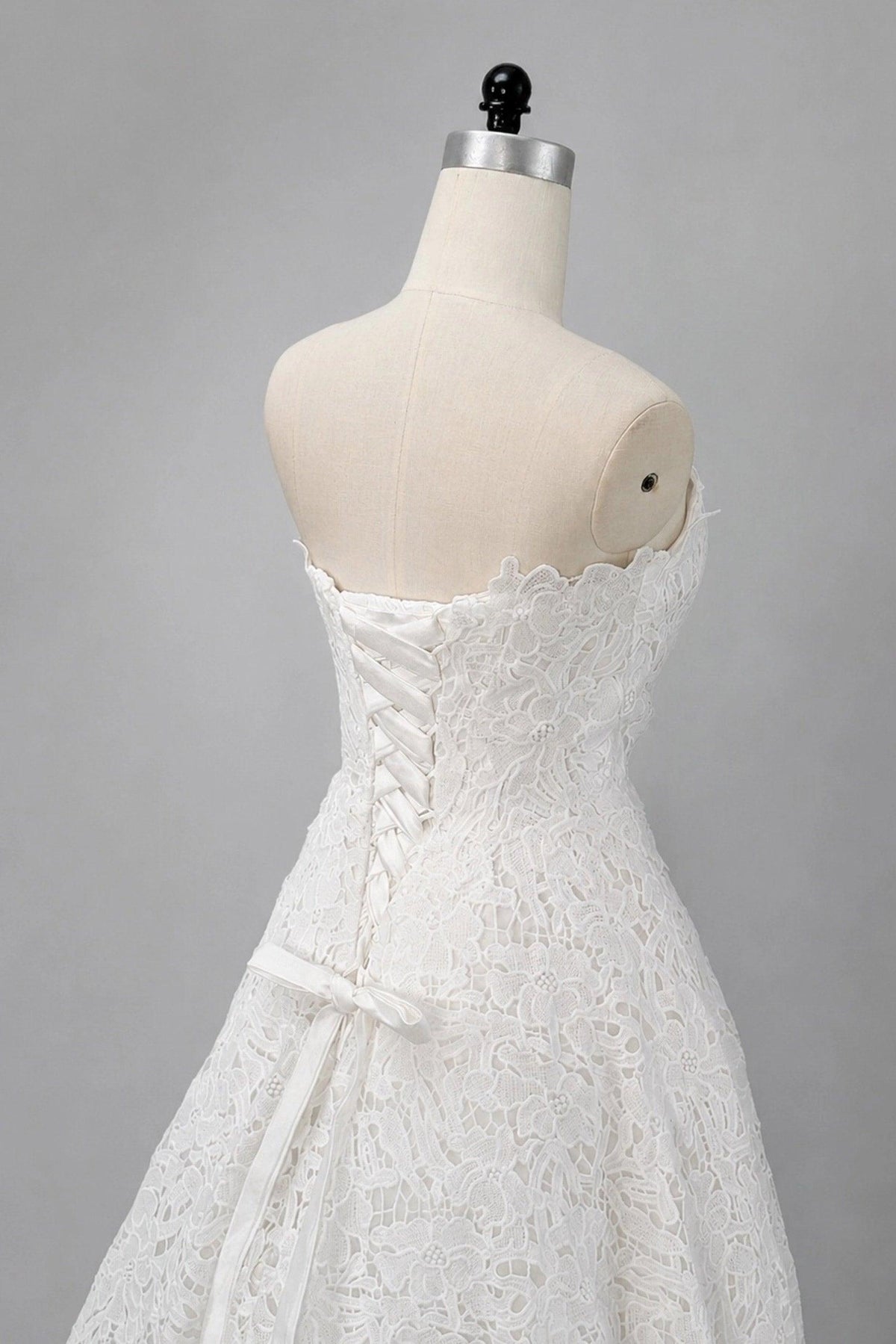 A-Line Sweep-Brush Train Lace Wedding Dress 828423890551 - 7 Days / Ivory / US0-UK2-EUR30 - COCOMELODY