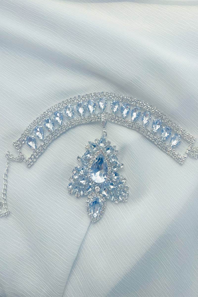 The all-diamond water drop necklace shines brightly 687113709121 - COCOMELODY