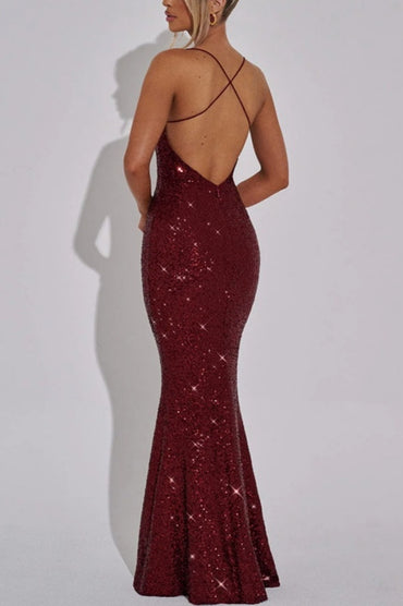 Mermaid Maxi Sequins Formal Evening Dresses 861326172487