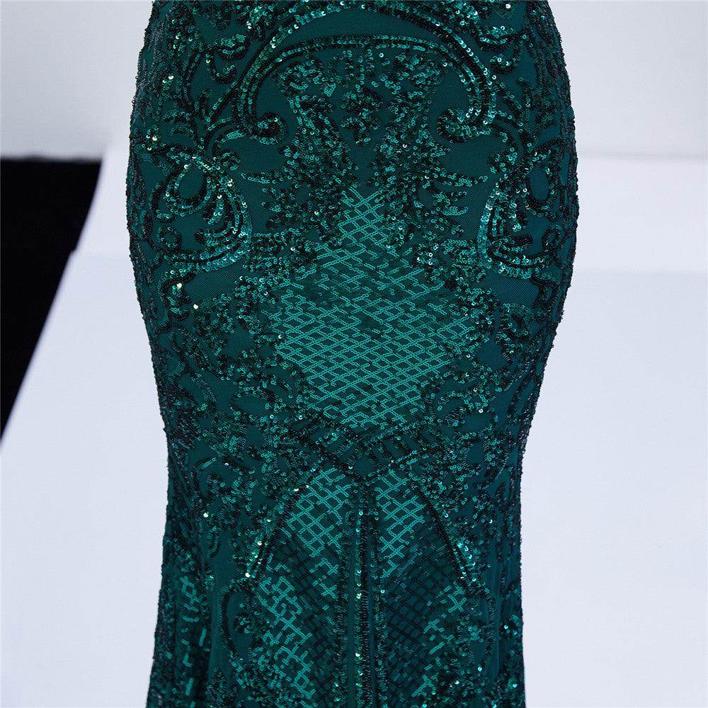 Sheath-column floor length sequined dress 646843637337 - COCOMELODY
