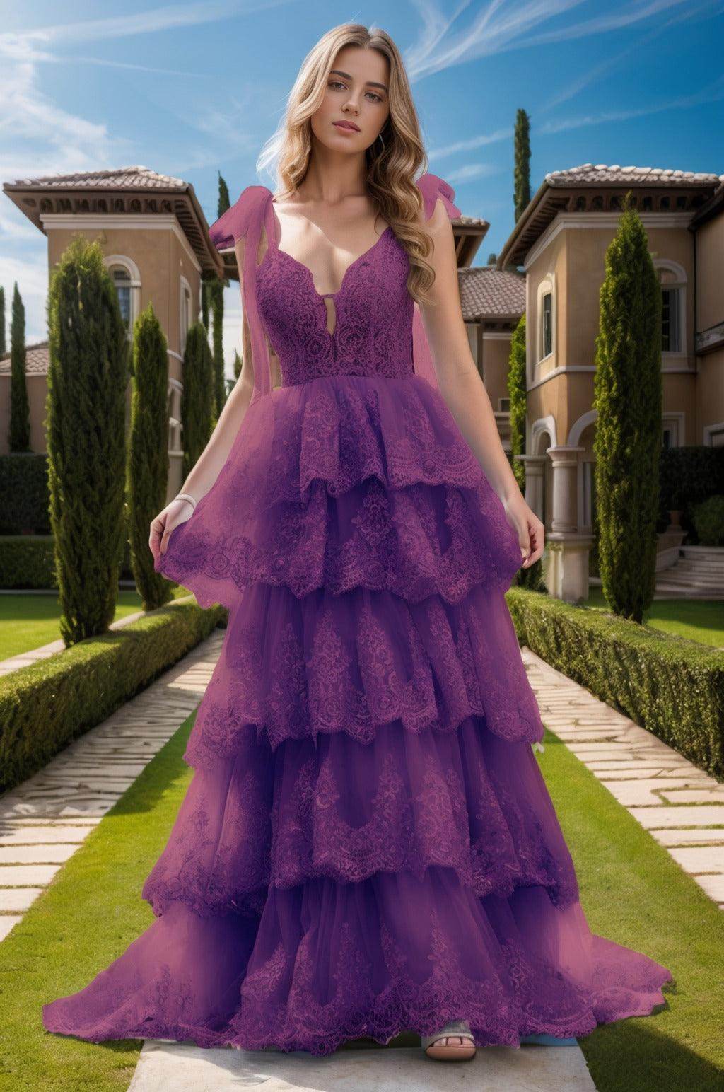 Ball Gown Sweep-Brush Train Tulle Prom Dress CS0461 - COCOMELODY