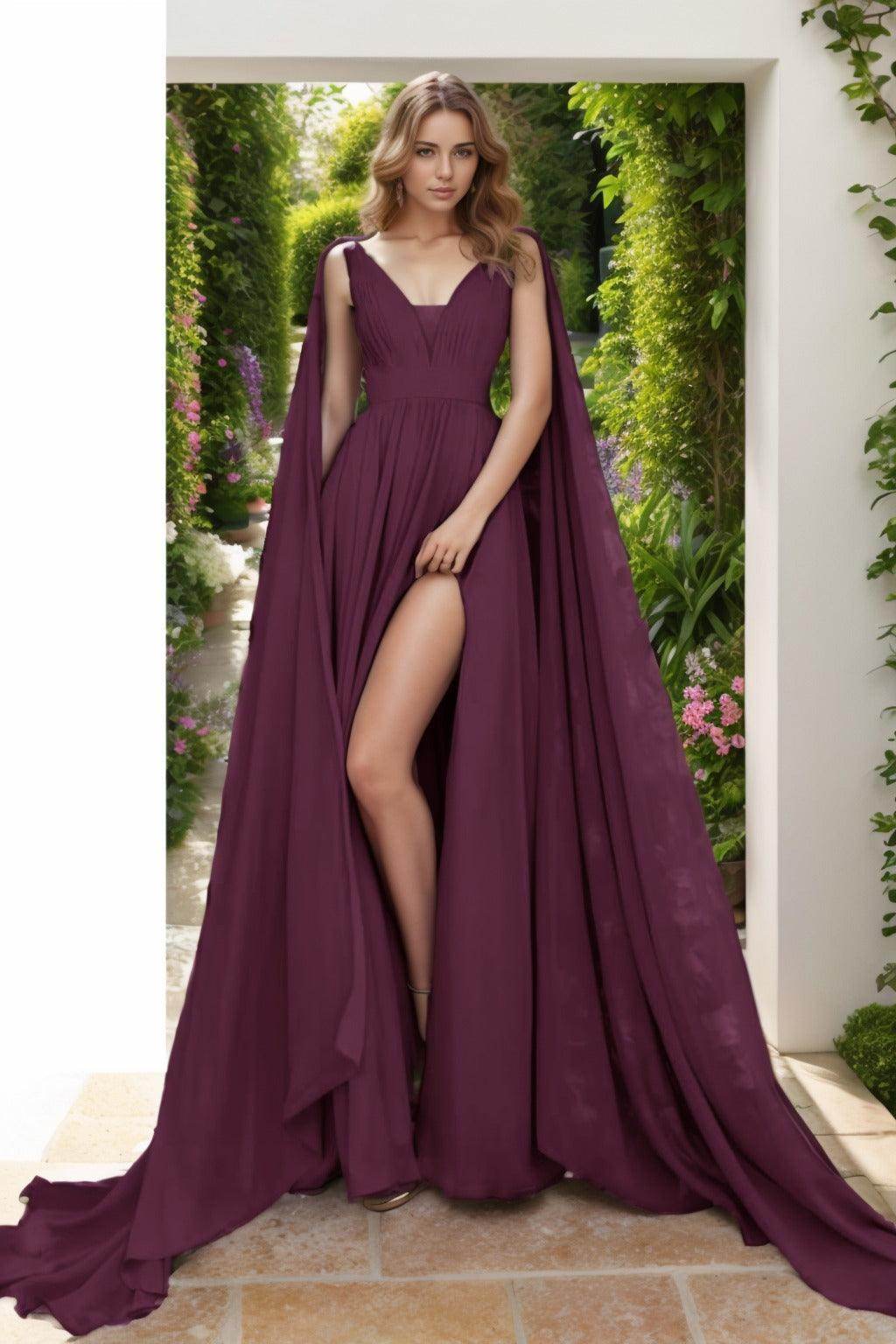 A-Line Floor Length Chiffon Prom Dress CS0454 - COCOMELODY