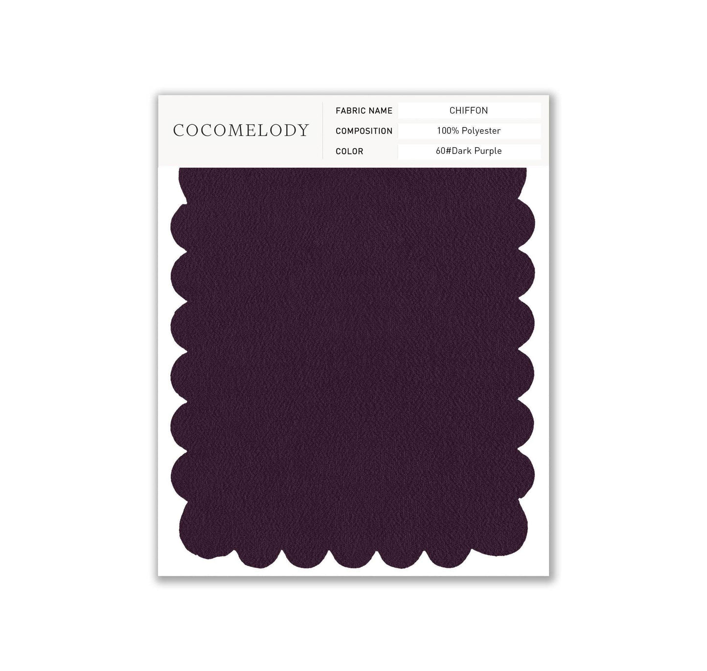 Chiffon Fabric Swatch in Single Color SWCH16001 - COCOMELODY