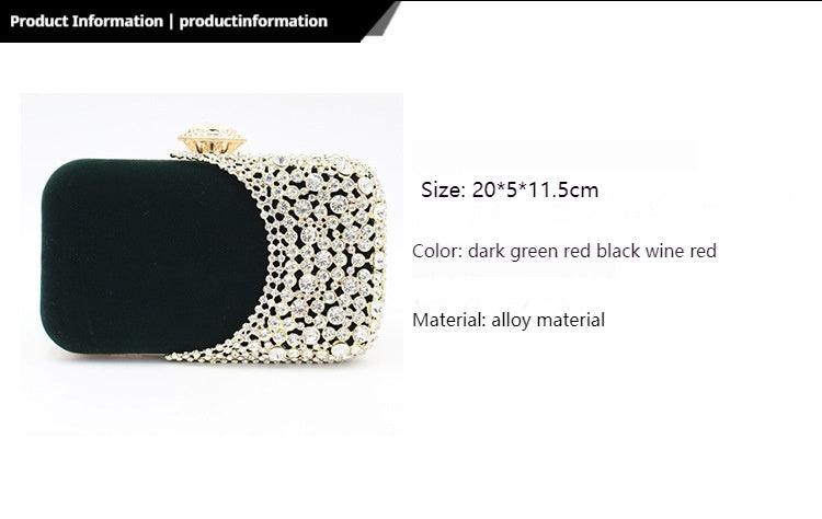 Velvet alloy dinner bag 587656808265 - Black / 7 Days - COCOMELODY