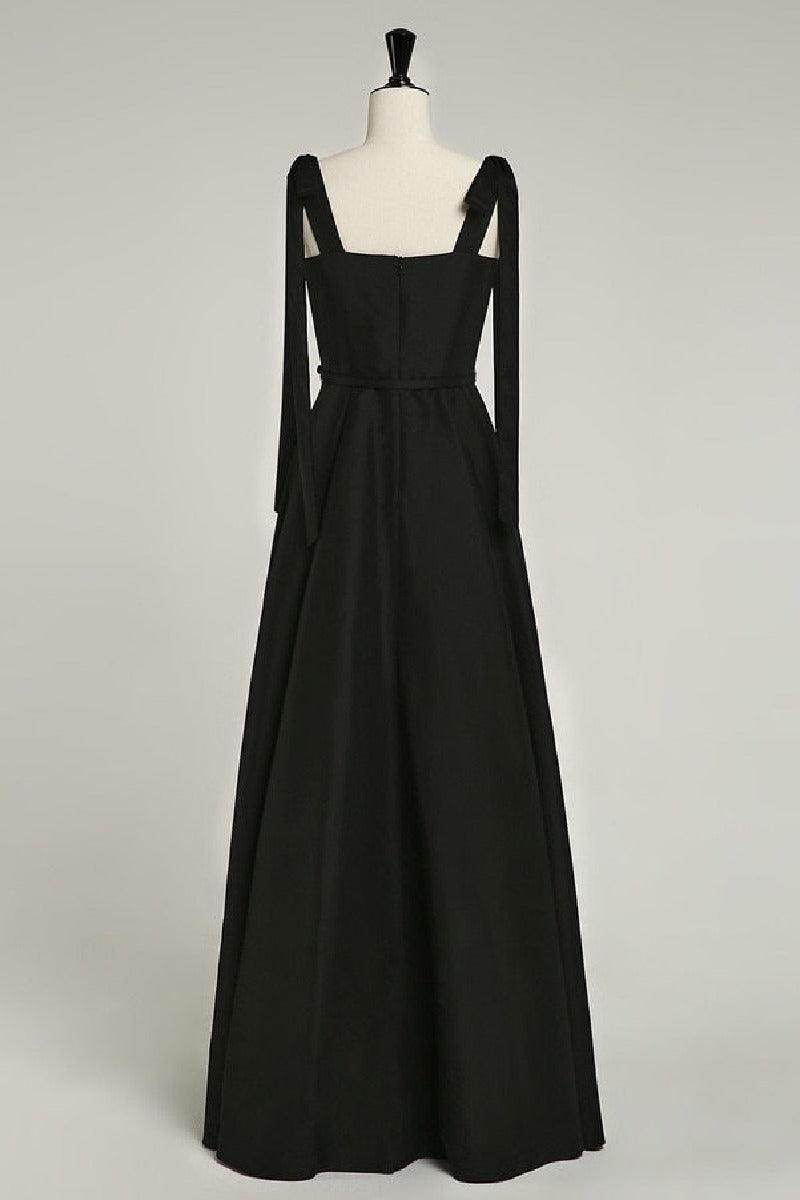 A-Line Floor Length Satin Wedding Dress 742347951746 - COCOMELODY