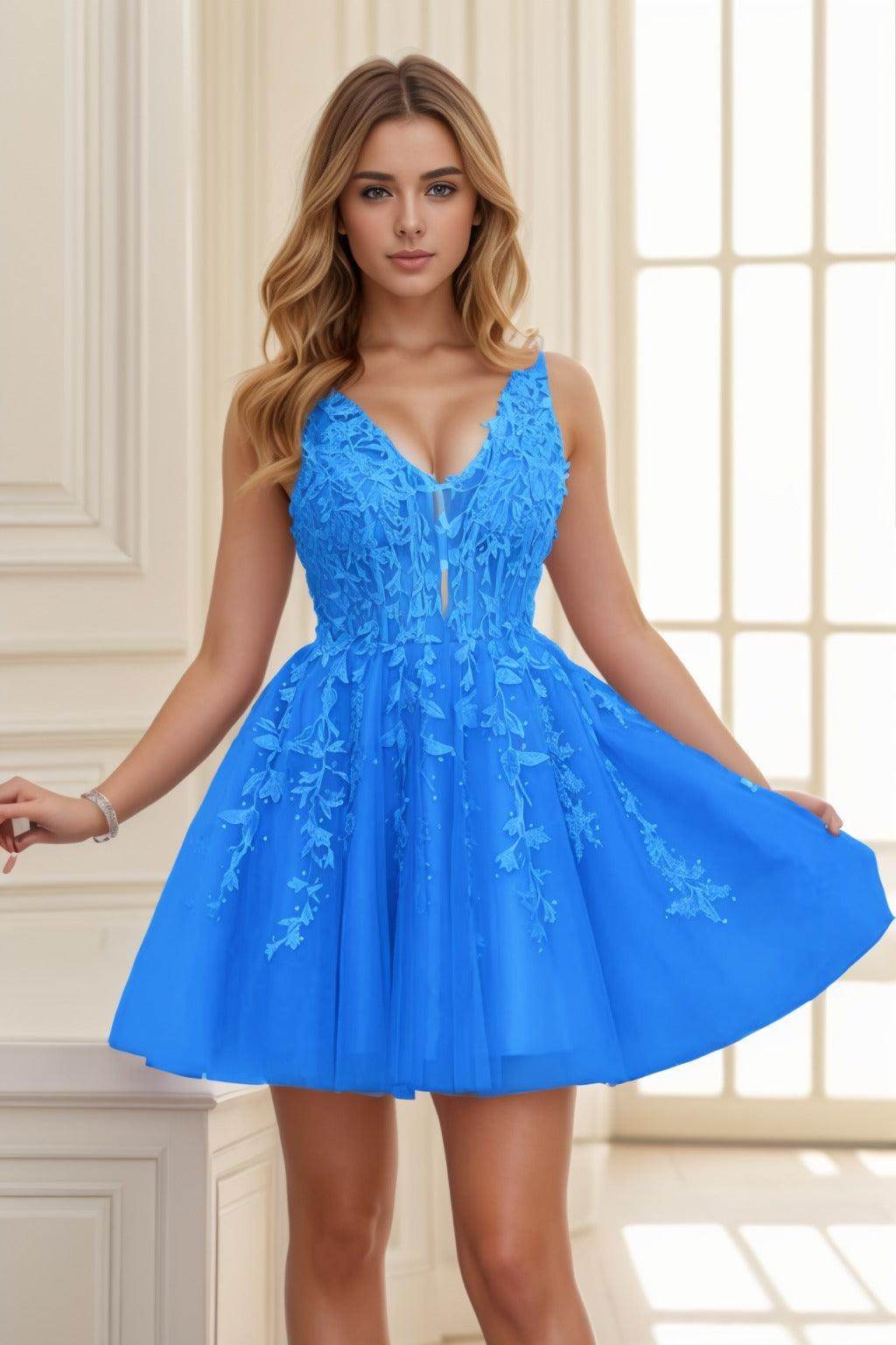 A-line Short-Mini Tulle Prom Dress CS0410 - COCOMELODY