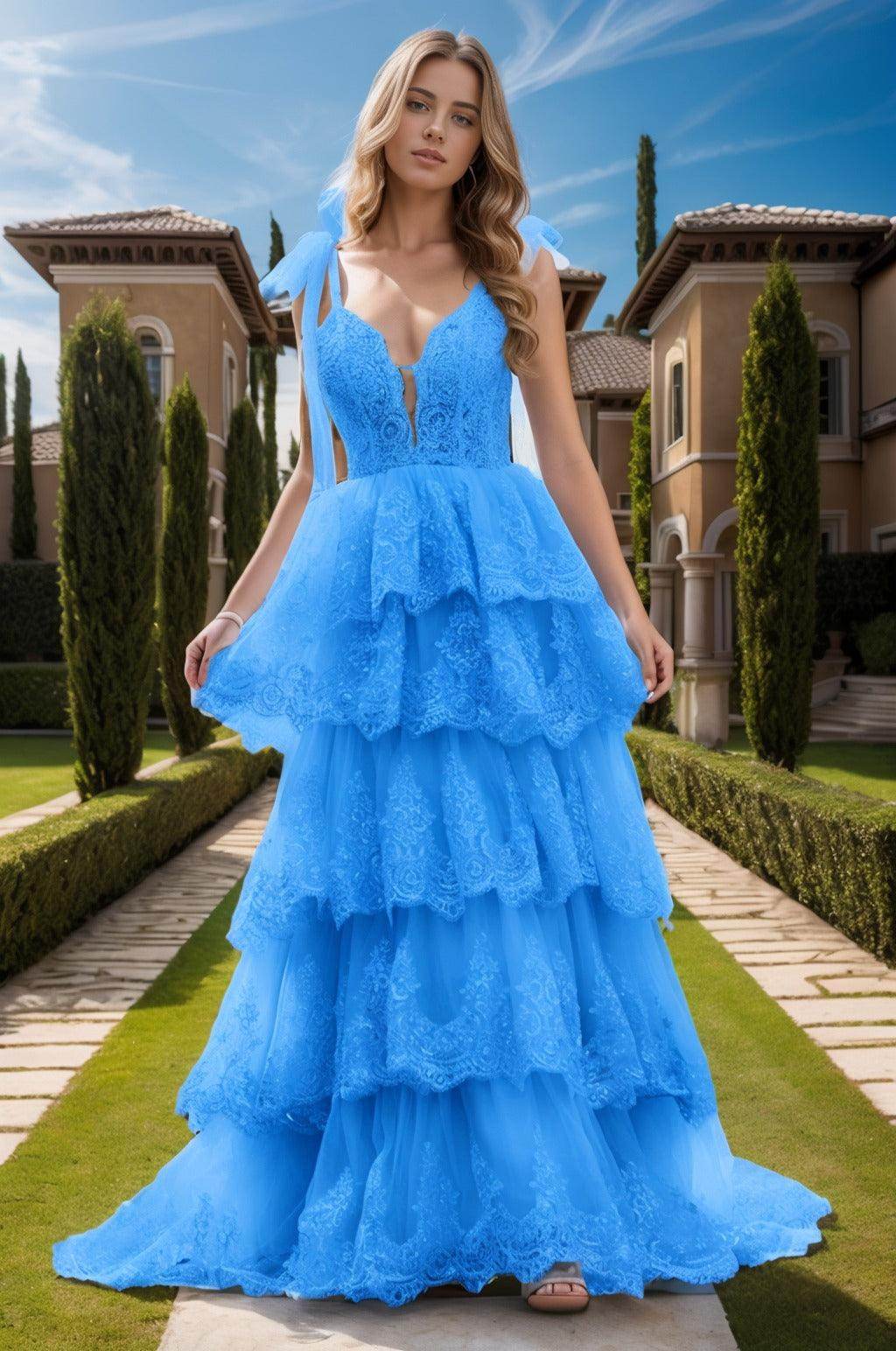 Ball Gown Sweep-Brush Train Tulle Prom Dress CS0461 - COCOMELODY