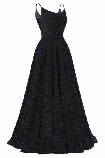 A-Line Floor Length Sequined Prom Dress CS0411 - COCOMELODY