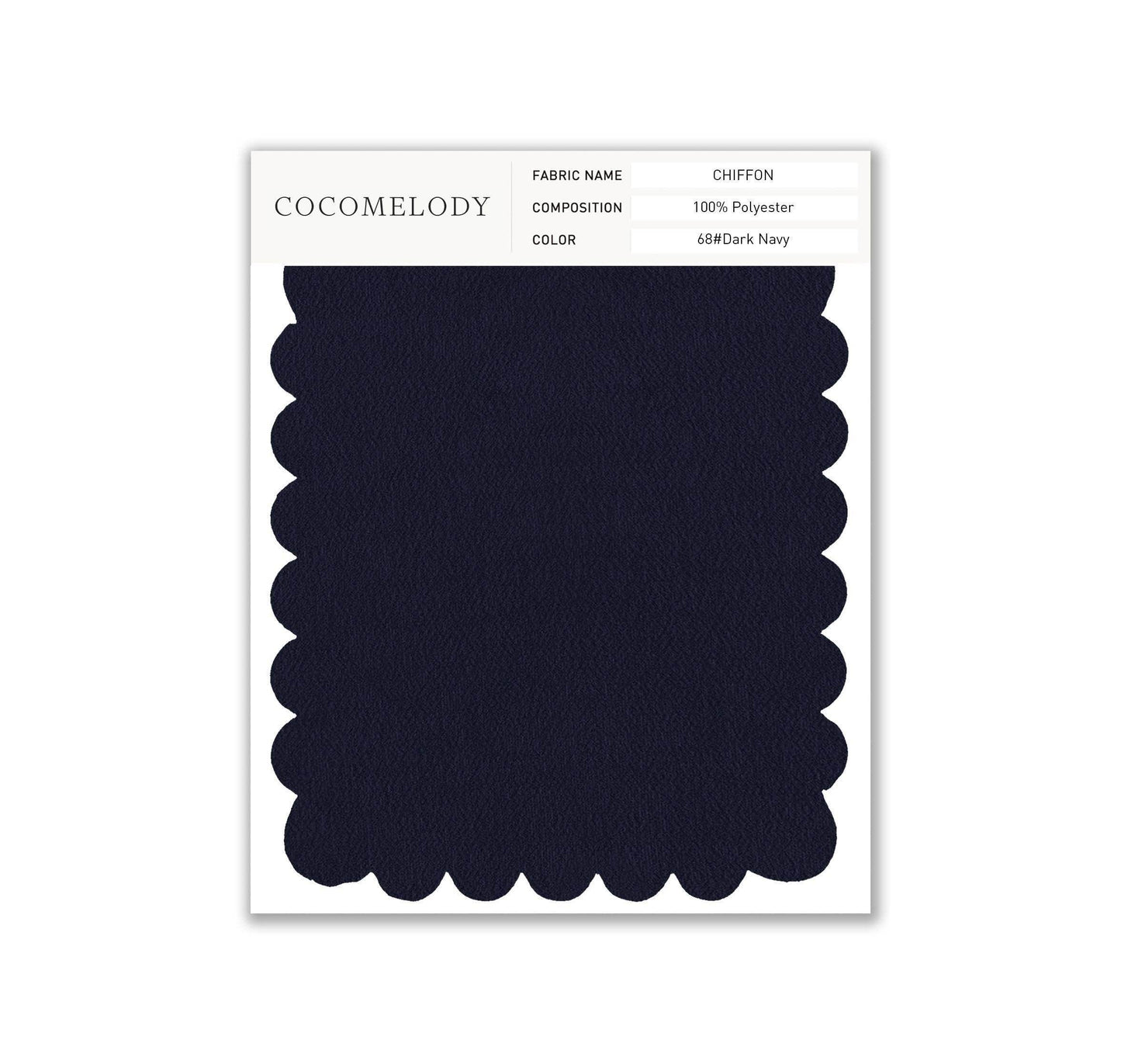 Chiffon Fabric Swatch in Single Color SWCH16001 - COCOMELODY