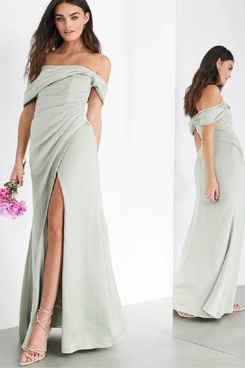Trumpet-Mermaid Maxi Elastic Silk like Satin Bridesmaid Dress 640890117344 - COCOMELODY