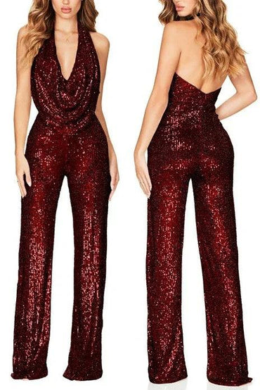Jumpsuit Maxi Sequins Formal Evening Dresses 678030856246 - COCOMELODY