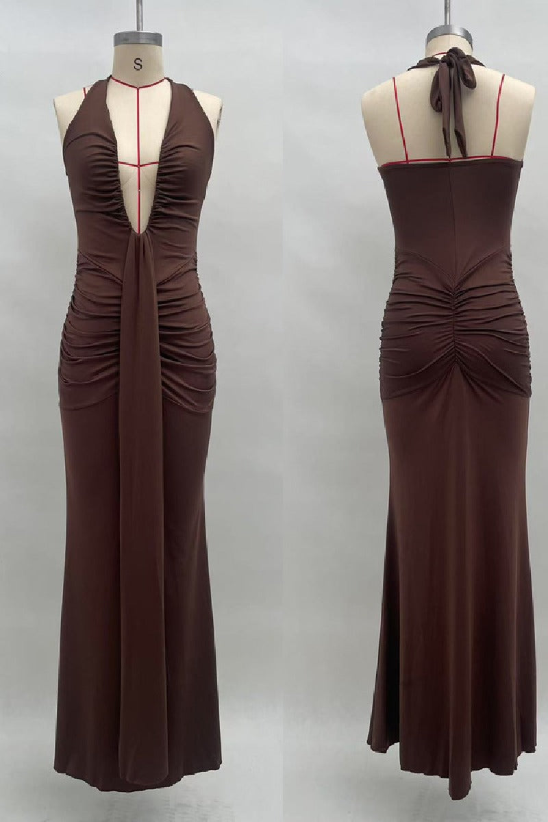 Mermaid Floor length Knitted Semi Formal Wedding Guest Dresses 917018224683