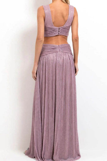 A-Line Maxi Bronzing Fabric Dress 969040775868 - COCOMELODY