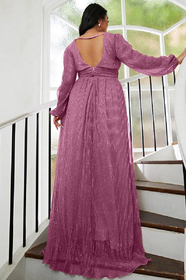 A-Line Sweep-Brush Train Sequined dress 693139650702