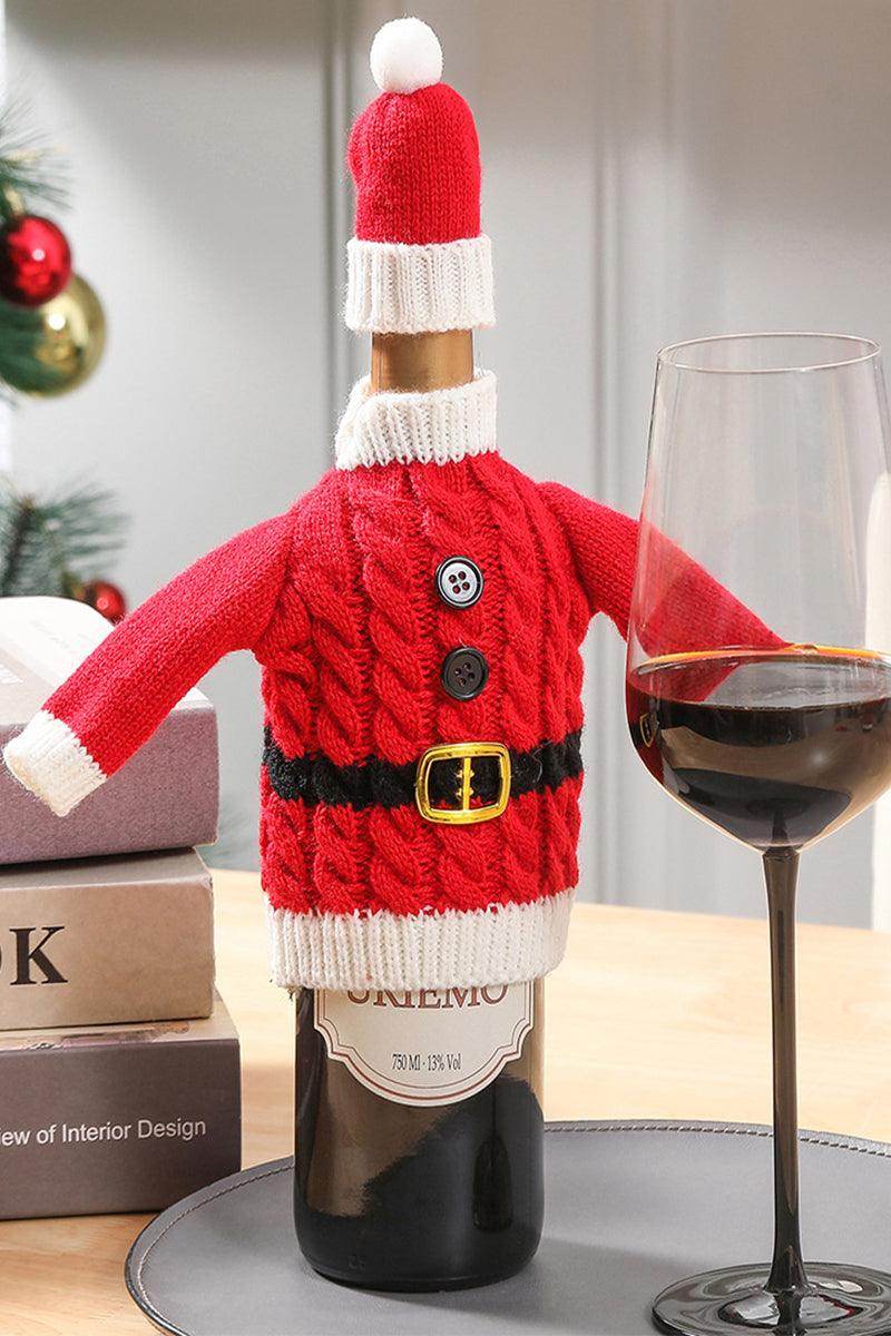 Christmas decorations wine knit bottle set holiday scene layout 768517703785 - COCOMELODY