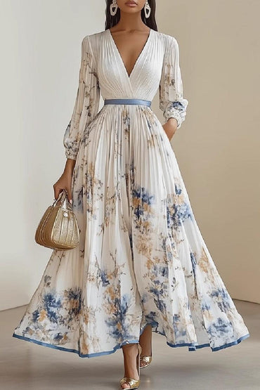 A-Line Tea Length Chiffon Wedding Guest Dress 891554880016 - 10 Days / White / S - COCOMELODY