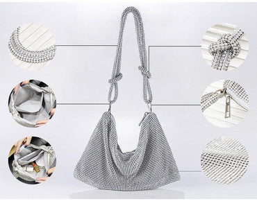 Metal diamond-encrusted dinner bag 776820368706 - COCOMELODY