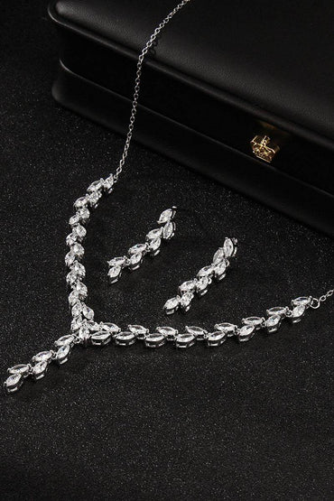 Gorgeous Zircon Earrings/Necklace Jewelry Sets (Set of 2) 702777627165 - COCOMELODY