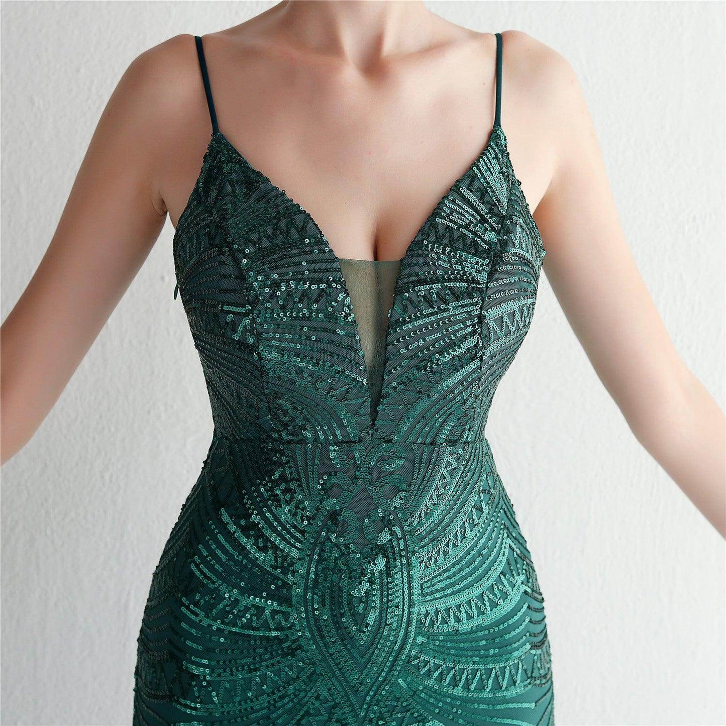 Trumpet-Mermaid Floor Length Sequins Dress 687482392338 - COCOMELODY