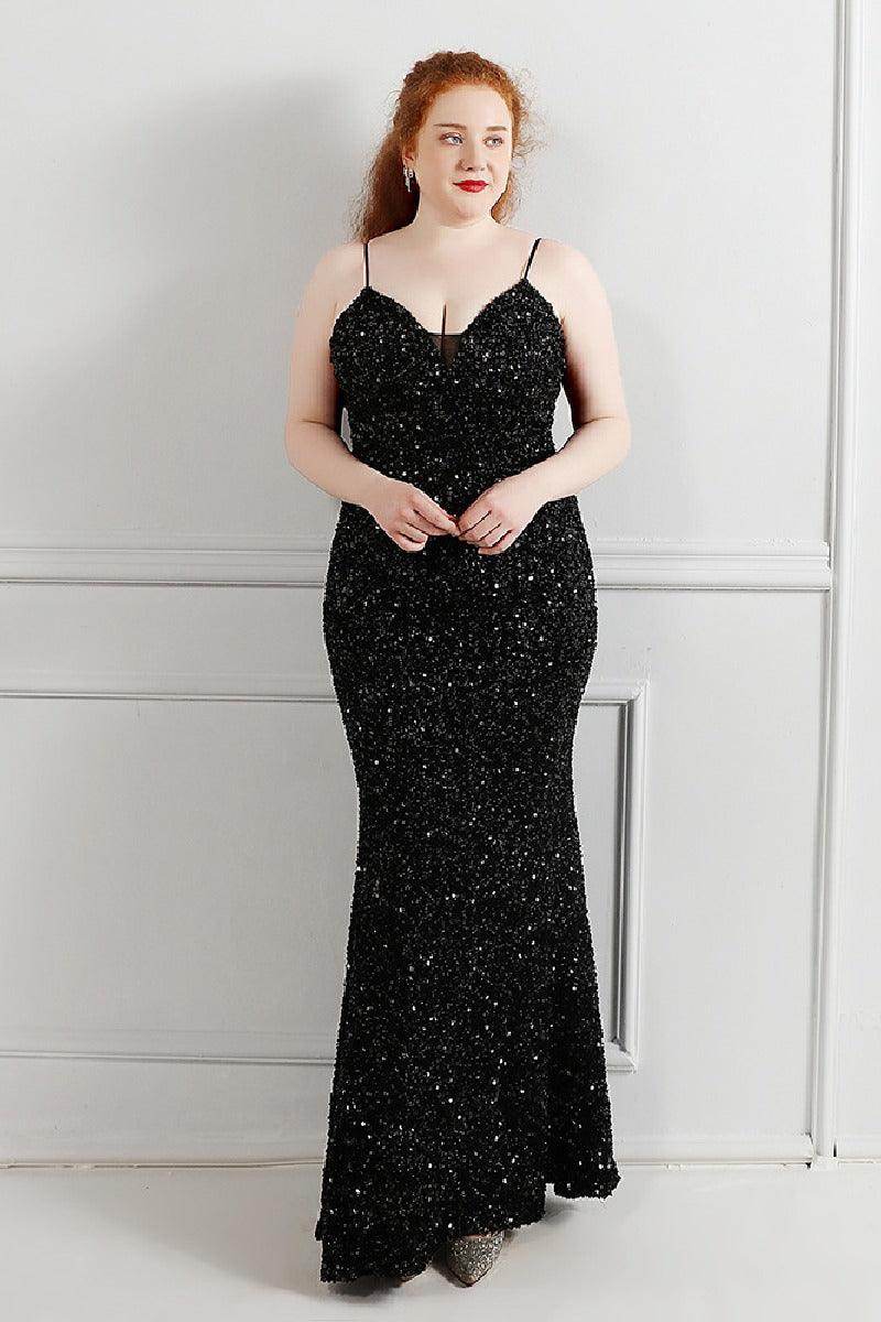 Sheath-column floor length sequined dress 659602104763 - COCOMELODY
