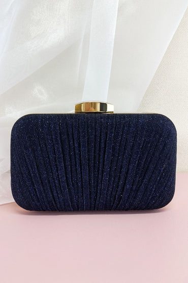 Elegant Shimmer Pleated Evening Clutch Bag Multi-Color 702952235325