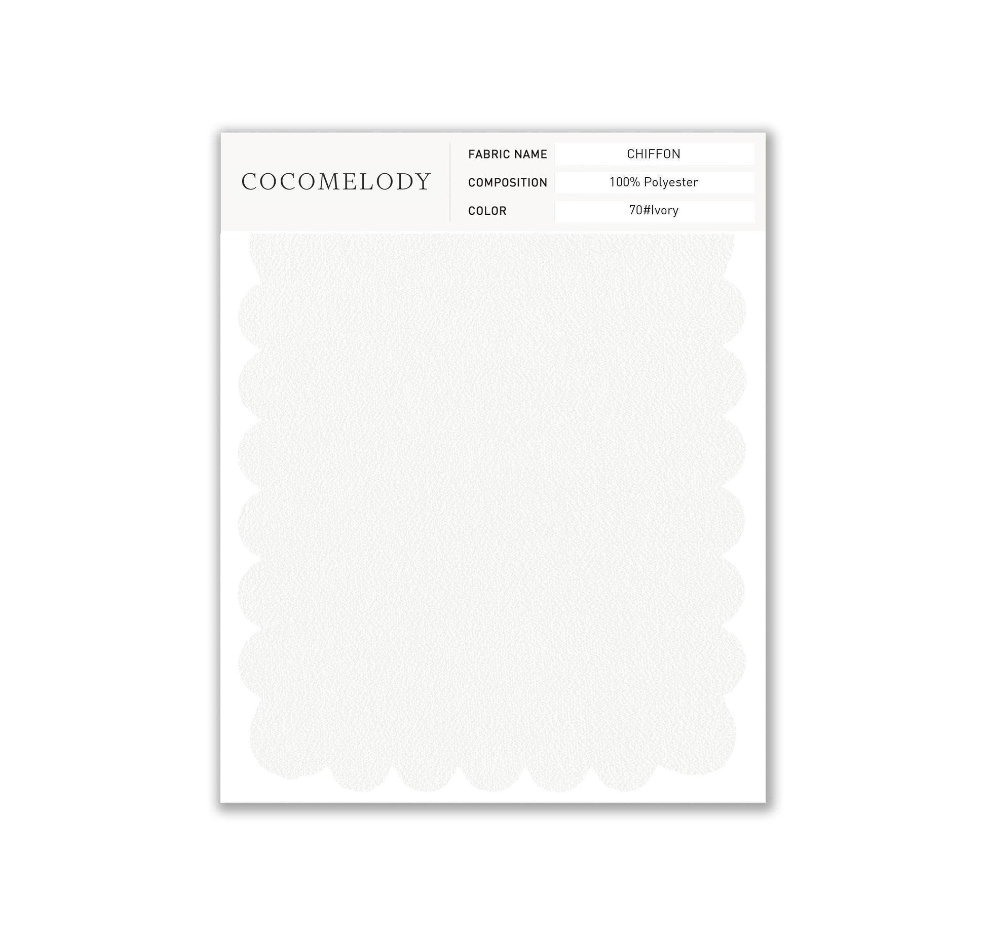 Chiffon Fabric Swatch in Single Color SWCH16001 - COCOMELODY