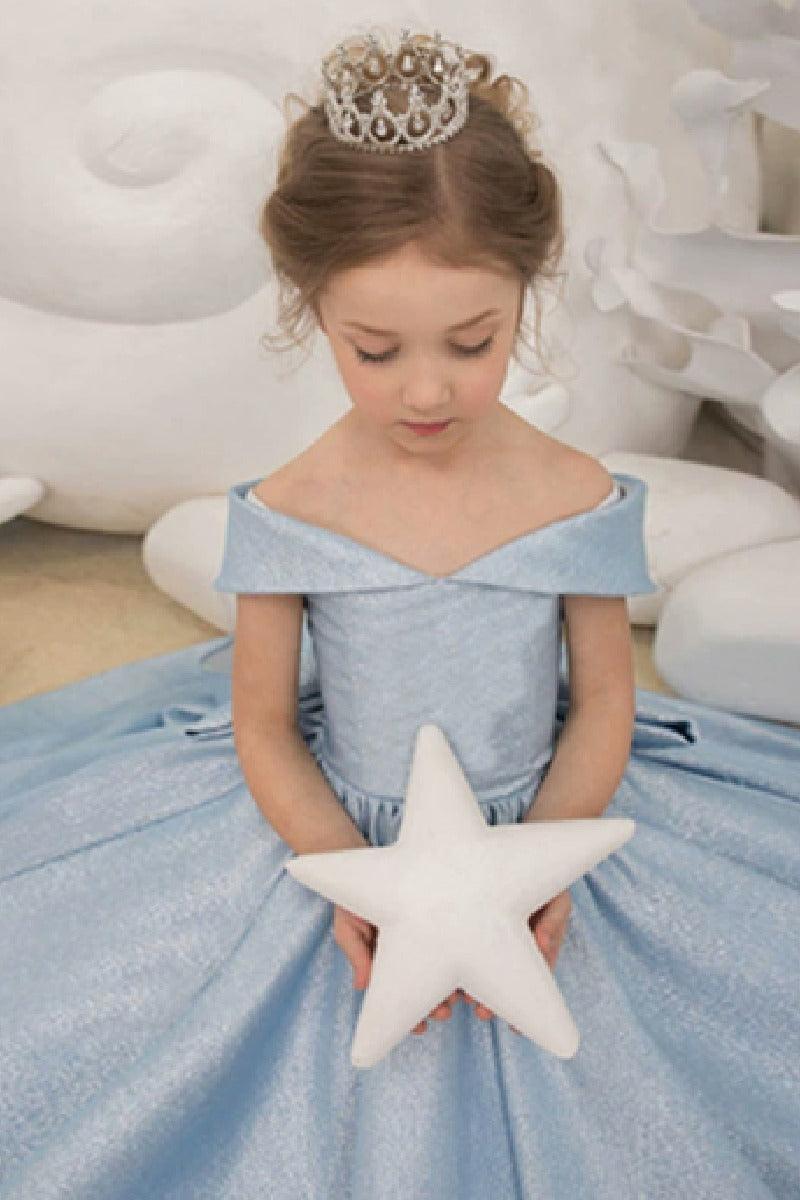 Off The Shoulder Floor Length A-Line Bow Flower Girl Dresses 668969870914 - 10 Days / As Picture / 2 - COCOMELODY