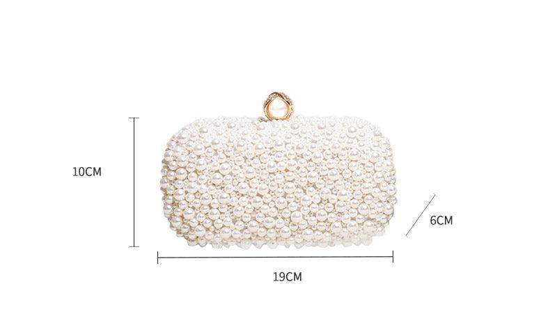 Hand pearl dinner bag diagonal evening bag 689059683528 - COCOMELODY