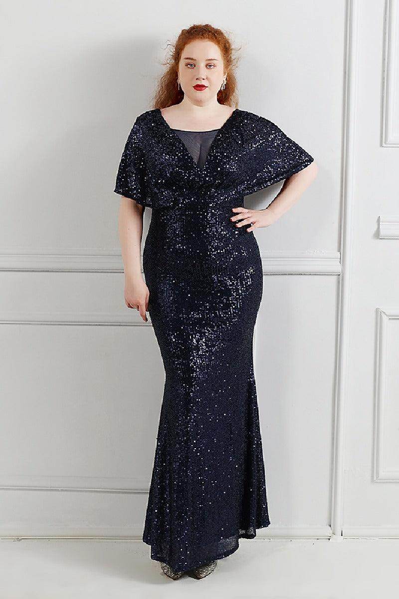 Sheath-column floor length sequined dress 646322132270 - COCOMELODY
