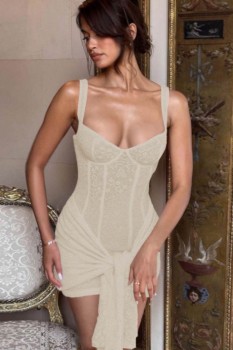 Sheath Mini Lace Cocktail Wedding Guest Dresses 904481144708 - COCOMELODY