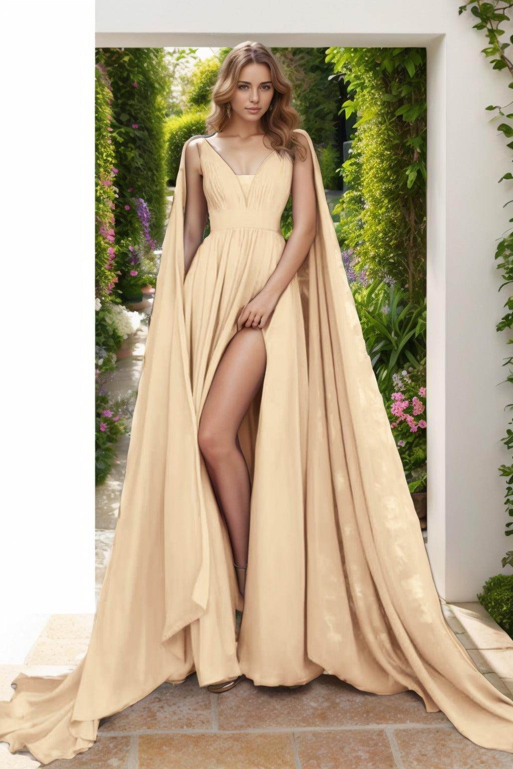 A-Line Floor Length Chiffon Prom Dress CS0454 - COCOMELODY