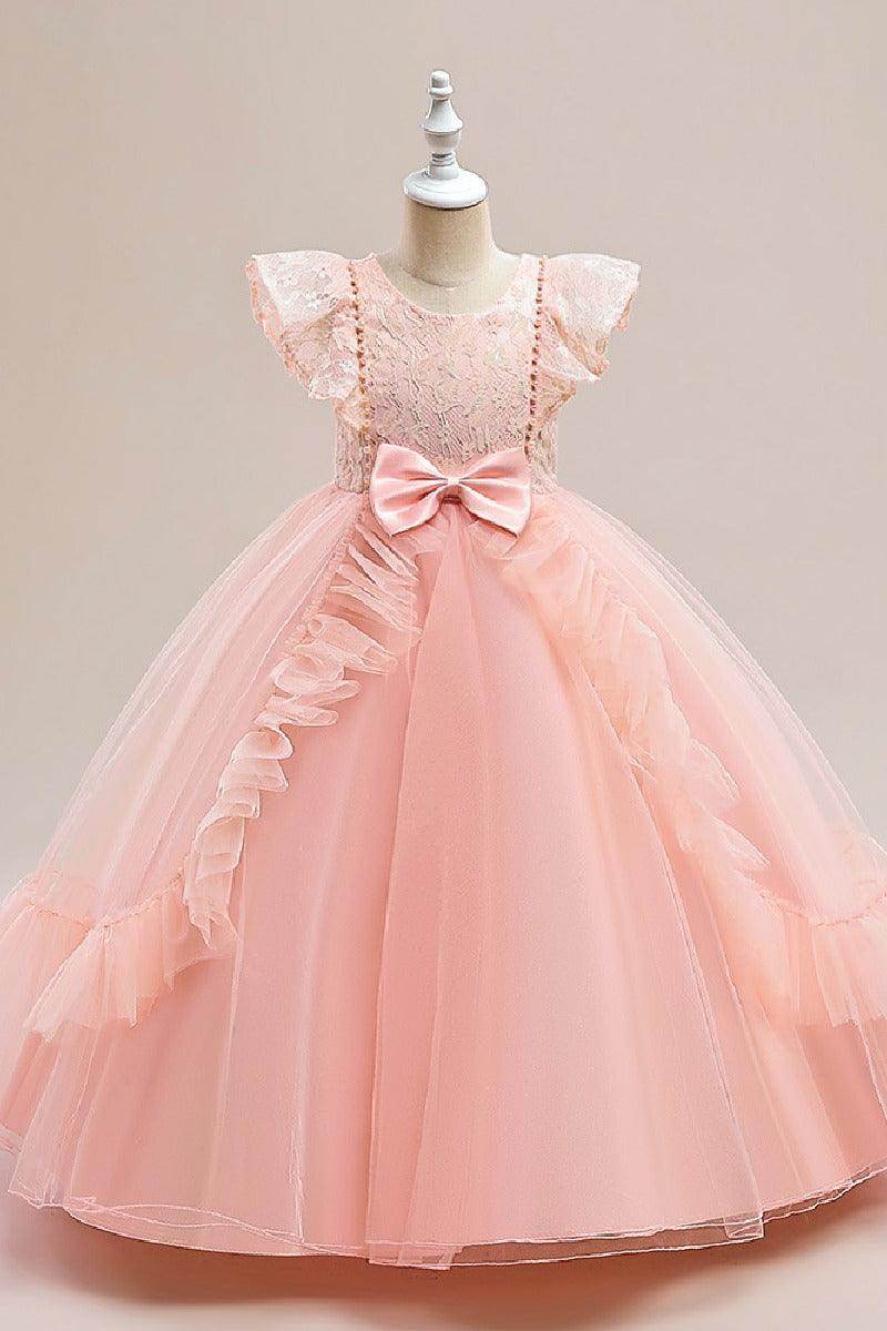 A-Line Scoop Neck Sleeveless Tea-Length Lace/Tulle Flower Girl Dresses 748862644678 - COCOMELODY