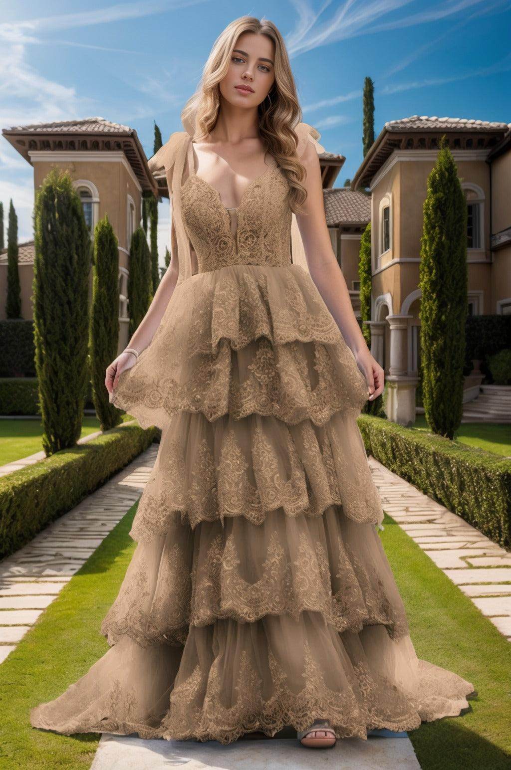 Ball Gown Sweep-Brush Train Tulle Prom Dress CS0461 - COCOMELODY