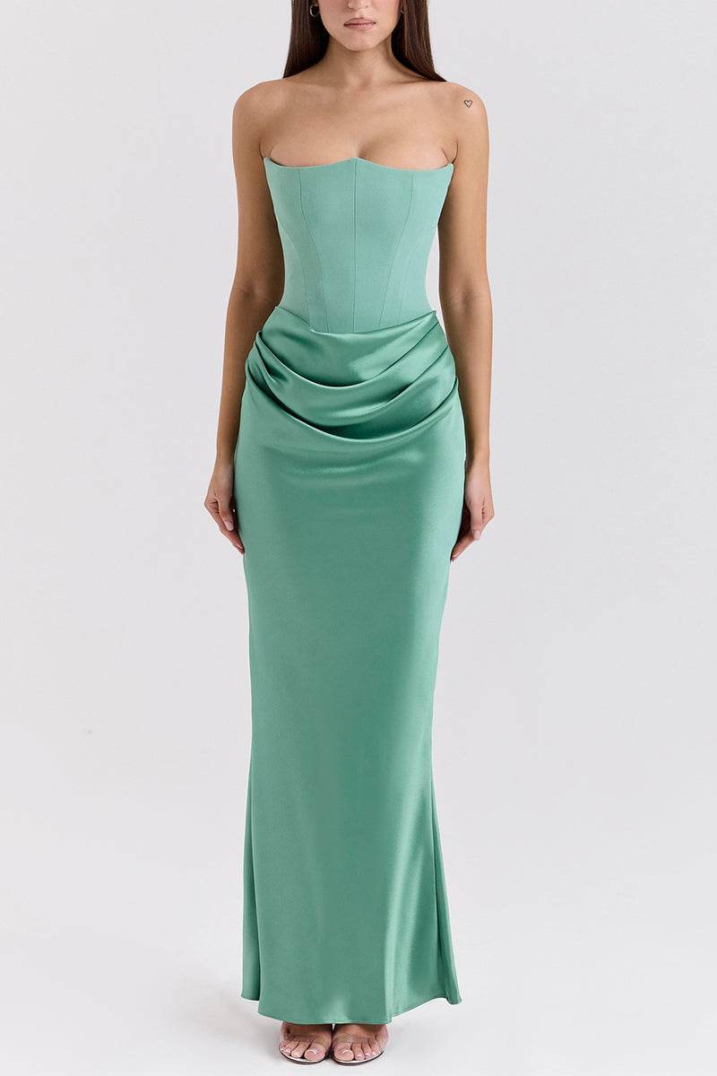 Sheath-Column Maxi Satin Dress 890654168879 - COCOMELODY