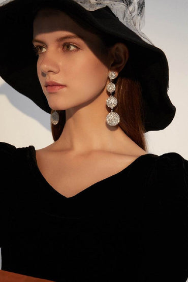 Luxurious Rhinestone Drop Earrings 611246765319 - COCOMELODY