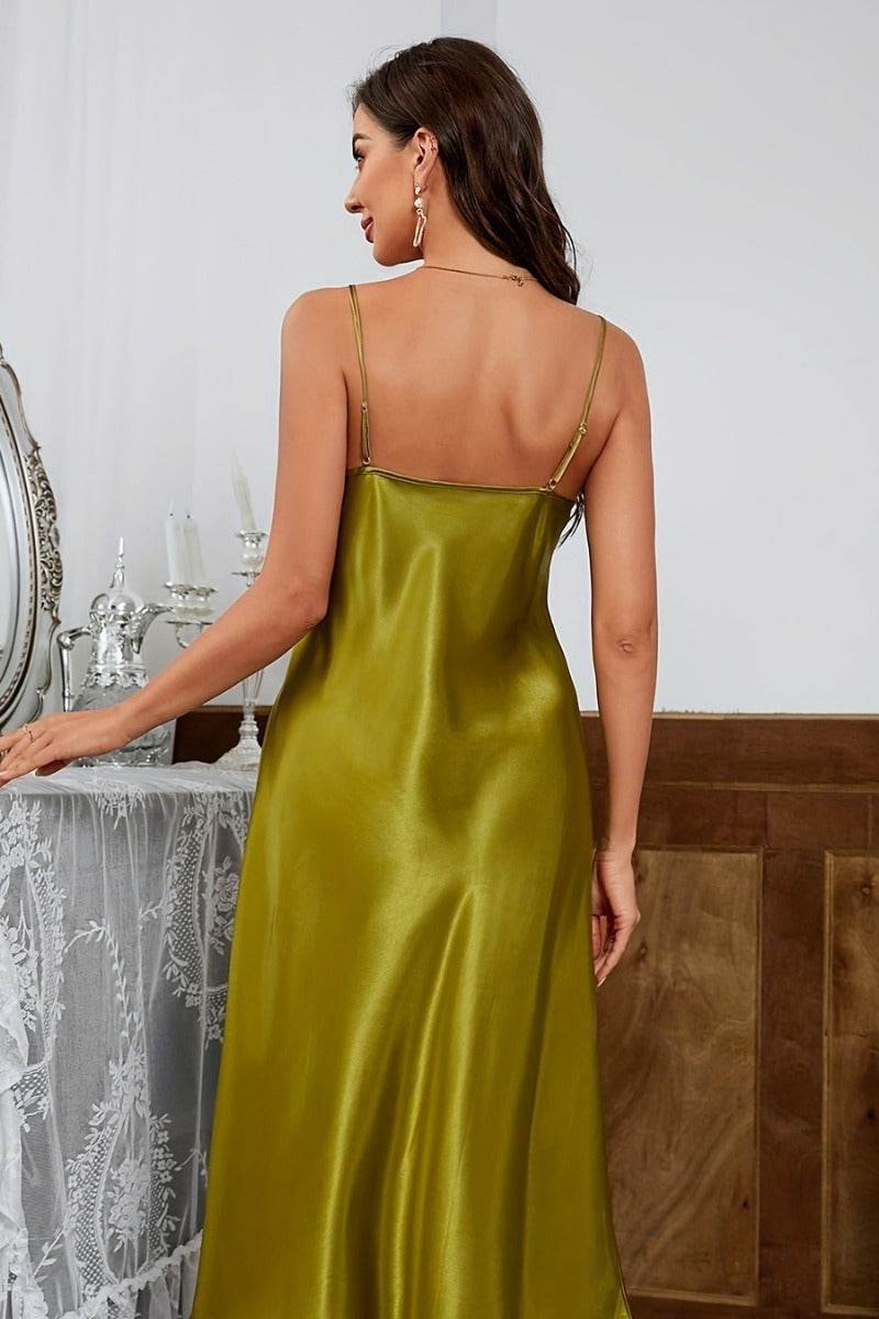 Cowl Neck Long Slip Dress 826969800490 - COCOMELODY