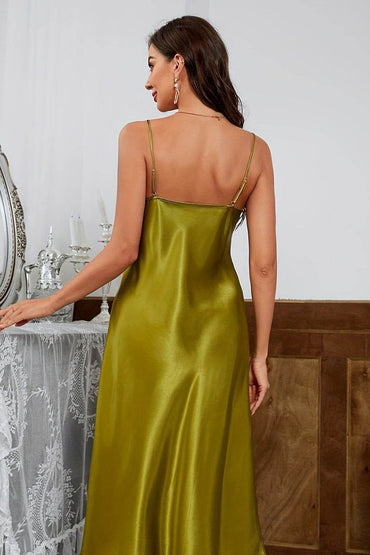 Cowl Neck Long Slip Dress 826969800490 - COCOMELODY