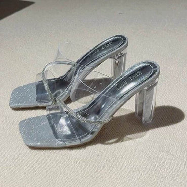 Chunky-heeled transparent sandals 935700981780 - COCOMELODY